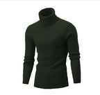 Men's Turtleneck Solid Color Twisted Sweater