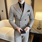 Double Breasted Business Slim Fit Casual Two-piece Suit