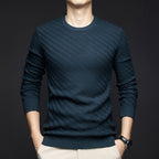 Middle-aged Crew Neck Casual Knitted Bottoming Shirt Loose Trendy Top