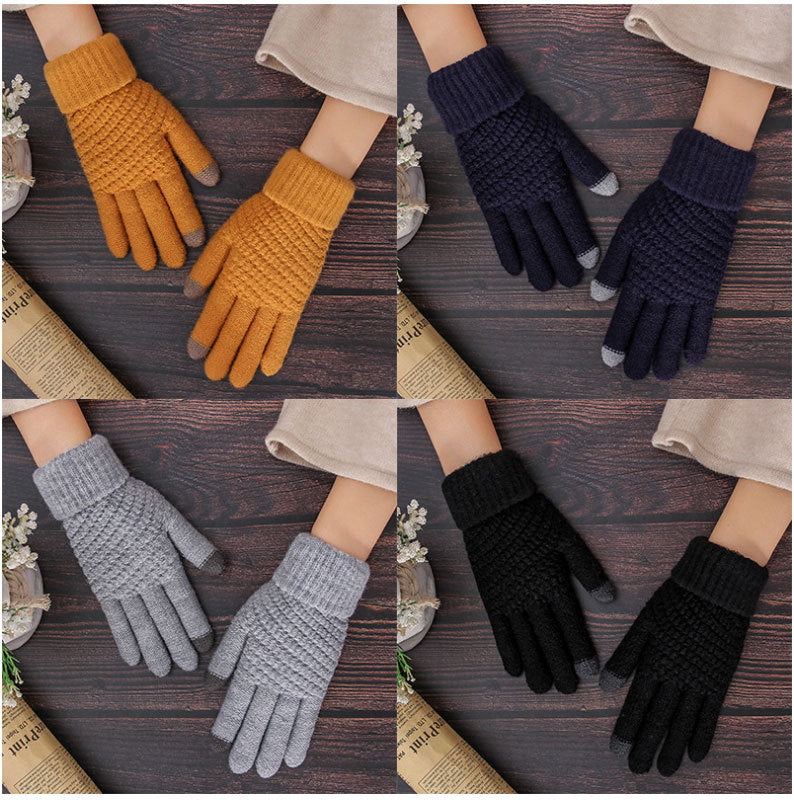Split-Finger Cycling Warm Knitted Gloves