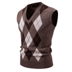 Men's Fashionable Plaid Pullover Leisure Sweater