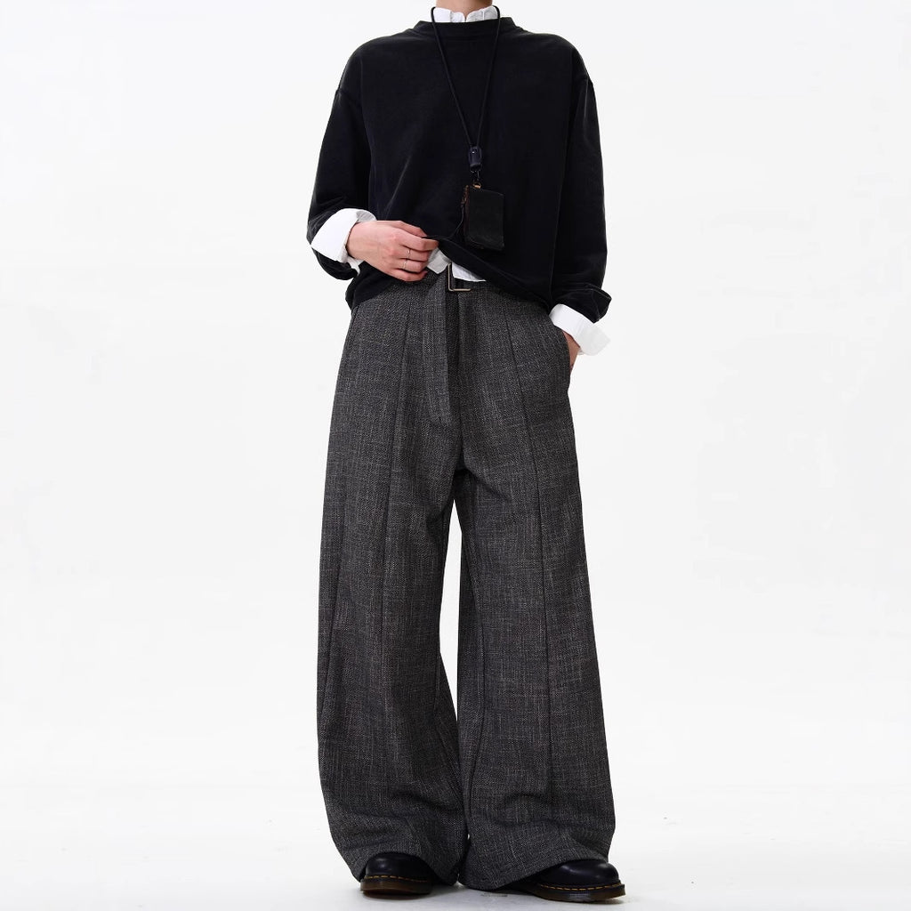 Retro Old Money Style Draping Casual Suit Pants