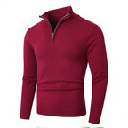 Fleece-lined Men's Plus Size Zipper Sweater