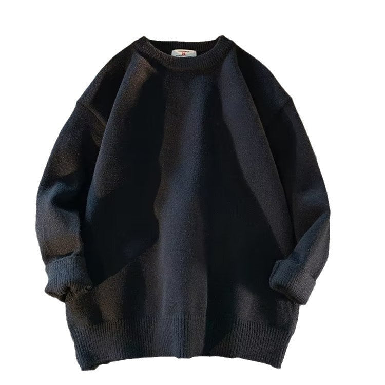 Spring And Autumn Simplicity Men's Loose Round Neck Sweater