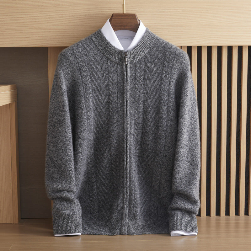 Pure Cashmere Shirt Thick Twisted Sweater Light Luxury Sweater Coat