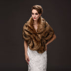 Women's Simple Warm Brown Fur Shawl