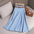 Women's Casual Pleated Skirt Can Be Printed