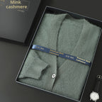 Mink Wool Sweater Men V-neck Thickened Sweater Loose Cardigan