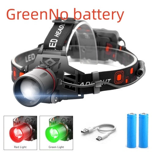 T6 white light green light red light zoom headlight