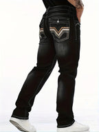 Stretch Multi-craft Slim Fit Show Thin Black Straight Men's Trousers