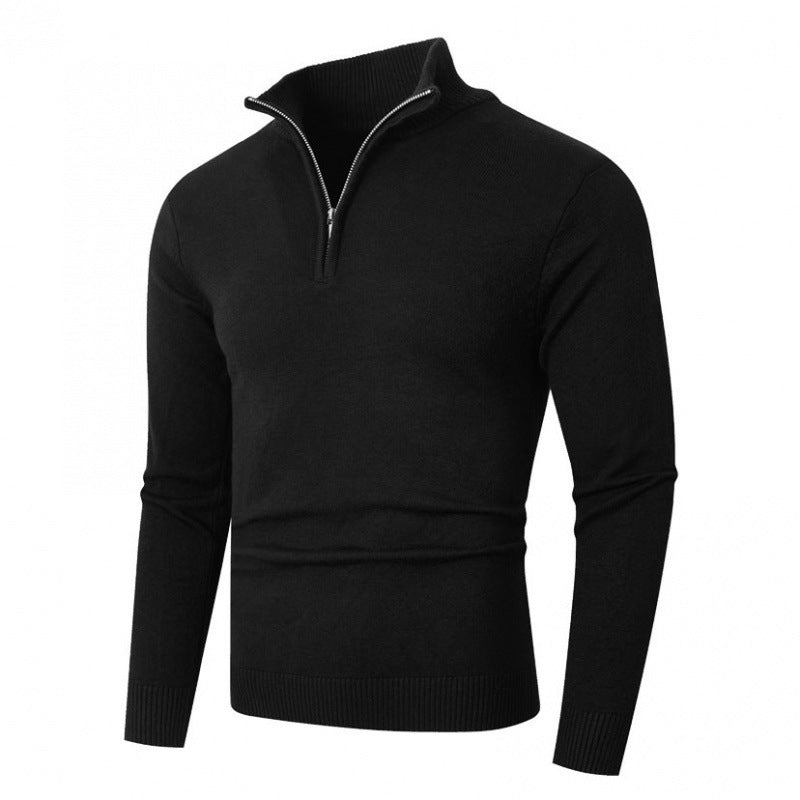 Fleece-lined Men's Plus Size Zipper Sweater
