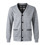 Autumn And Winter Fleece-lined Thickened V-neck Cardigan Cotton Knitwear Dad Coat
