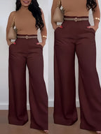 Solid Color BASIC Versatile Casual Flared Pants