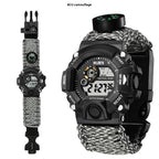 Multifunctional Parachute Cord Waterproof Watch Outdoor Survival Bracelet Sports Strap Firestone Survival Whistle Compass