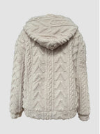 Olid Teddy Bear Textured Hoodie Casual Long Sleeve Kangaroo Pocket Hoodie Sweatshirt