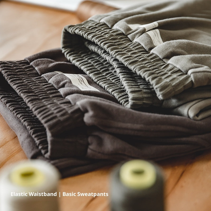 Marden Tooling Retro Tapered 3D Cutting Hemming Knitted Sweatpants