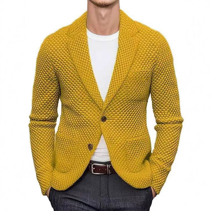 Lapels Suit Casual Knitted Jacket Cardigan Sweater