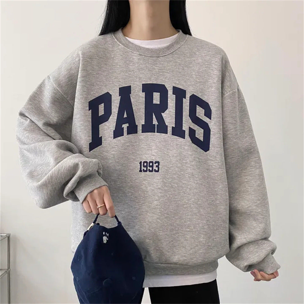 Shirt Fleece Printed Long-sleeved Letter Sweater