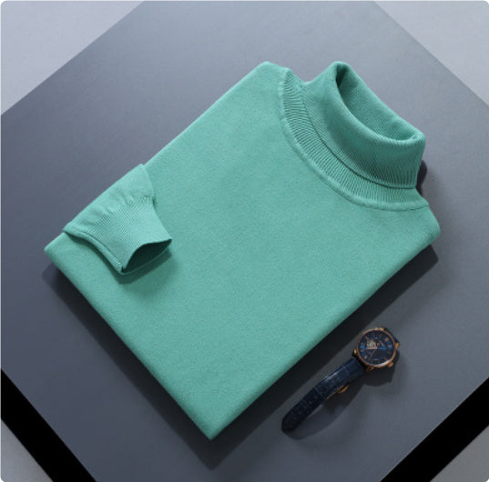 High Lapel Sweater Solid Color Casual