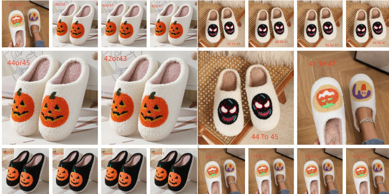 Halloween Warm Indoor Non Slip Cotton Slippers