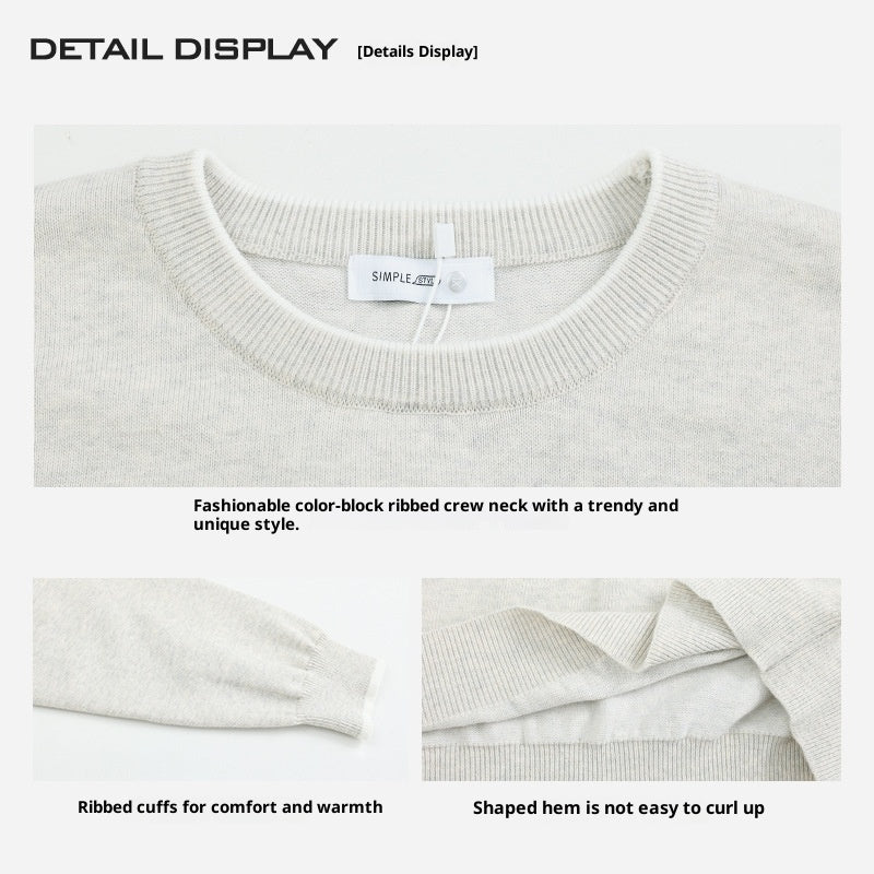 Old Money Style Men's Light Luxury High-grade Round Neck Pullover Sweater