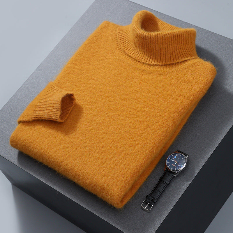 Men's High-neck Cashmere Sweater Solid Color Versatile