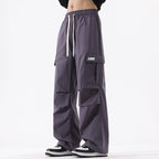 Couple American Retro High Street Fashionable Pleated Straight Cargo Pants