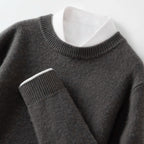High-end Men's Round Neck Solid Color Sweater