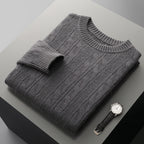 Men's Double-strand Thickened Jacquard Knitted Sweater Casual Business Warm