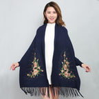 Female winter embroidered shawls with sleeves all-match