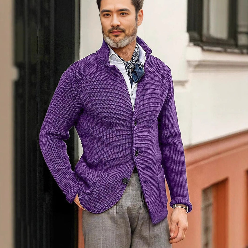 Casual Long Sleeve Solid Color Knitted Coat