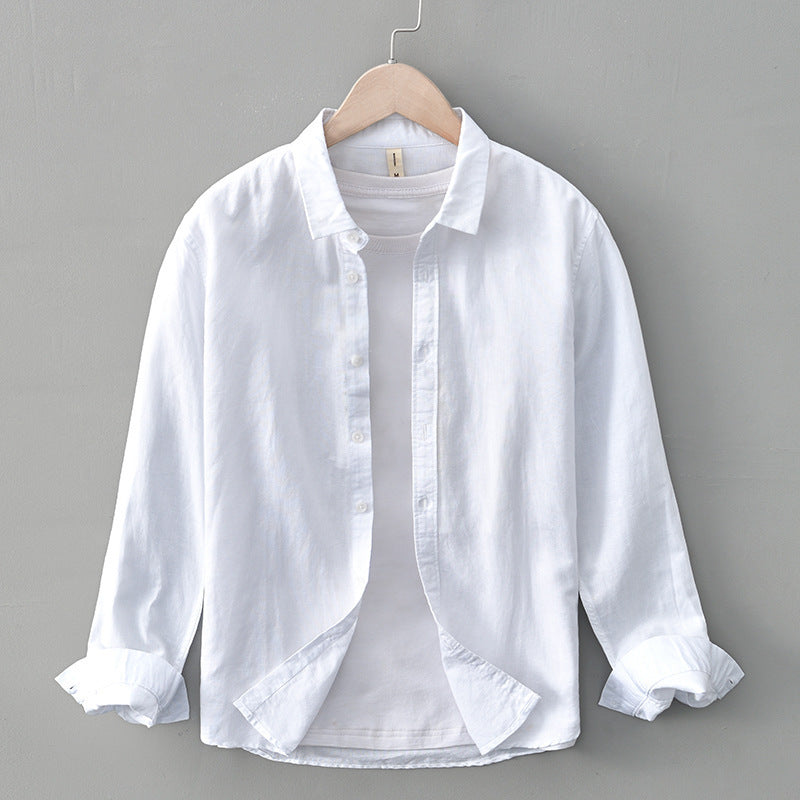 Spring And Summer Cotton Linen Long Sleeve Blouse Boys Niche