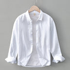 Spring And Summer Cotton Linen Long Sleeve Blouse Boys Niche