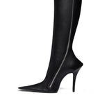New Stiletto Heel Pointed Shaped Heel Side Zipper Knee-length Female Boots