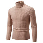 Men's Turtleneck Solid Color Twisted Sweater