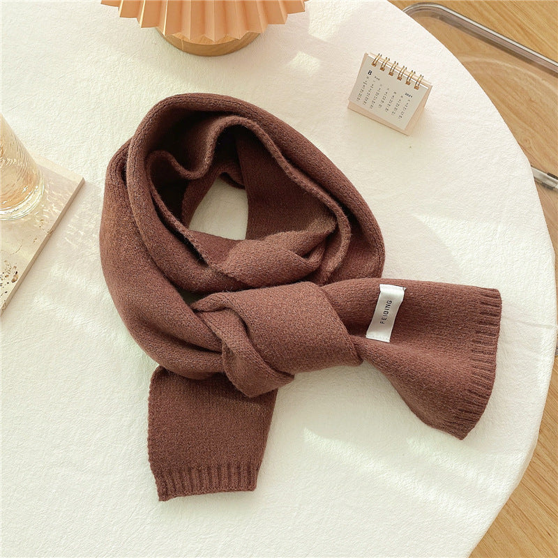 Male And Female Students' Knitted Simple All-match Scarf