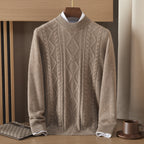Men's Semi-high Diamond Bottoming Shirt Middle-aged Business Leisure Twisted Warm Sweater