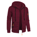 Men's Sports Fitness Casual Jacquard Sweater Hooded Coat