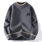 Autumn And Winter Youth Sweater Men's Thickened Round Neck Multicolor Base Knitting Cotton Jersey