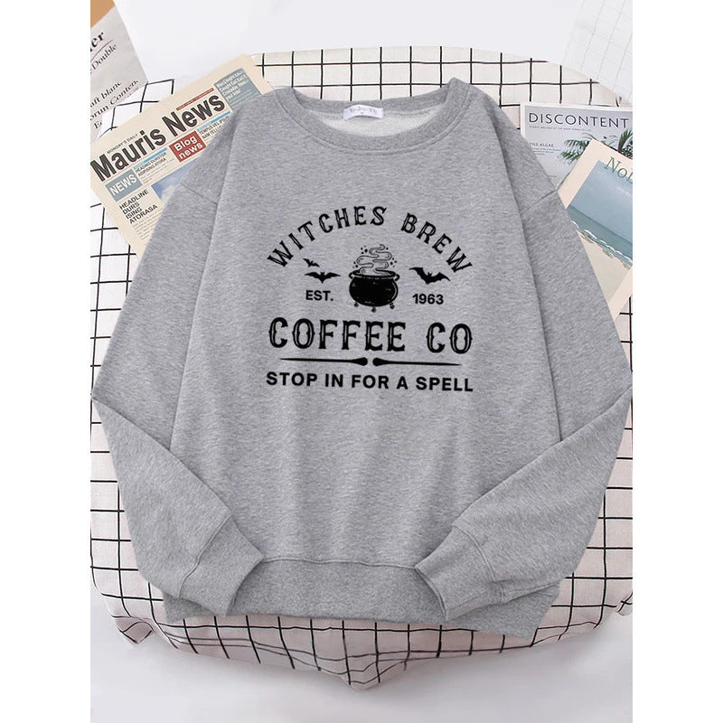 Witches Make Coffee Straight Letter Hoodie Letter Print