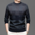 Men's Knitting Sweater Middle-aged Pullover Crew Neck Casual Bottoming Shirt