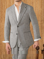 Thin Cotton And Linen Gentry With Half Lining Italian Casual Suit