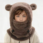 Cute Bear Ear Children Outdoor Keep Warm Ear Protection Hoodie Neck Warmer