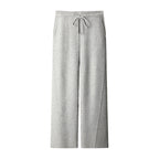 Men's Solid Color Wool Lace-up Wide-leg Pants