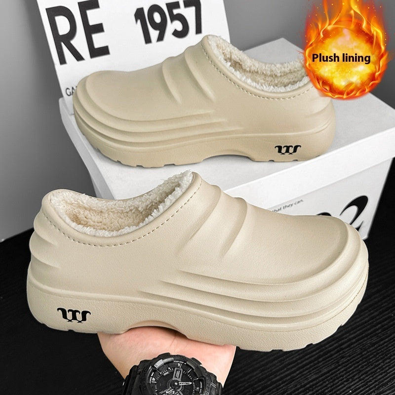 Autumn And Winter Cotton Shoes Fleece-lined Warm