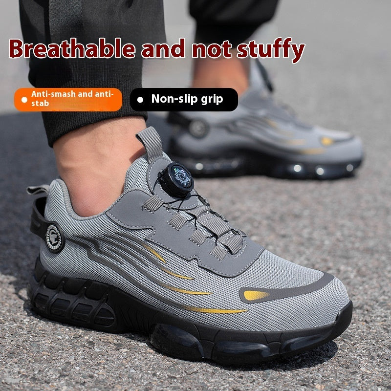 Men's Wear-resistant Workwear Breathable Fly Woven Shoes