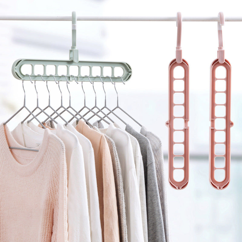 9-hole Clothes Hanger Organizer Space Saving Hanger Multi-function Folding Magic Hangers Drying Racks Scarf Clothes Storage