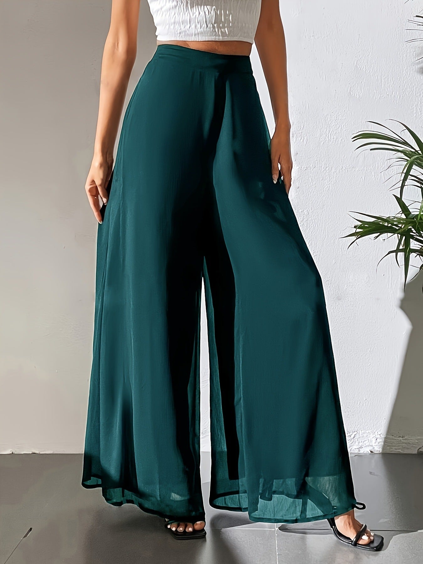 Casual Chiffon Wide-leg Pants Loose Trousers