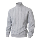 Knitted Solid Color Men's Fashion Jacquard High Collar Warm Sweater