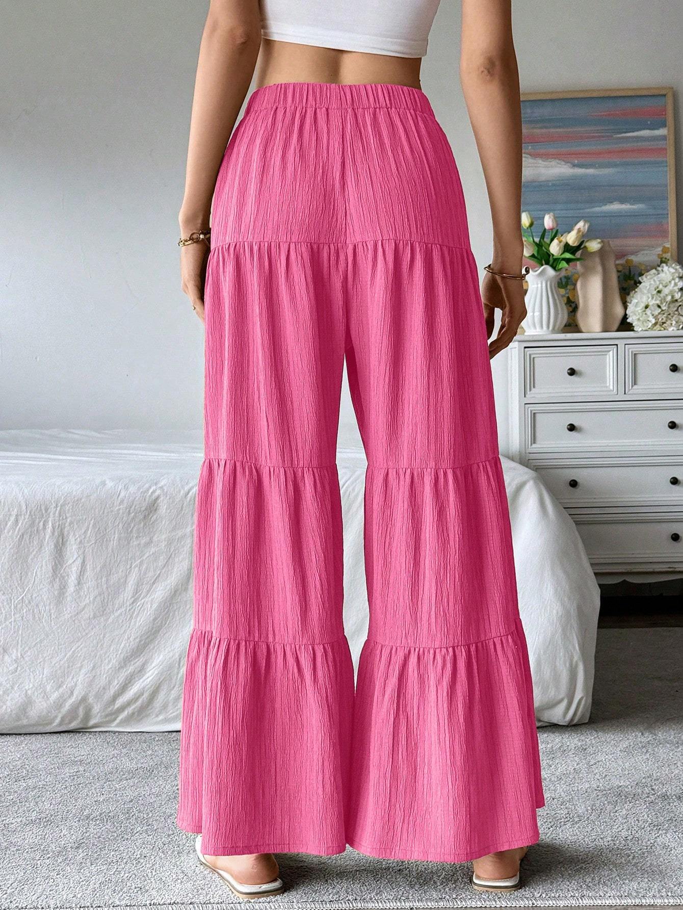 Women's Elegant Textured Casual Comfortable Long Pants
